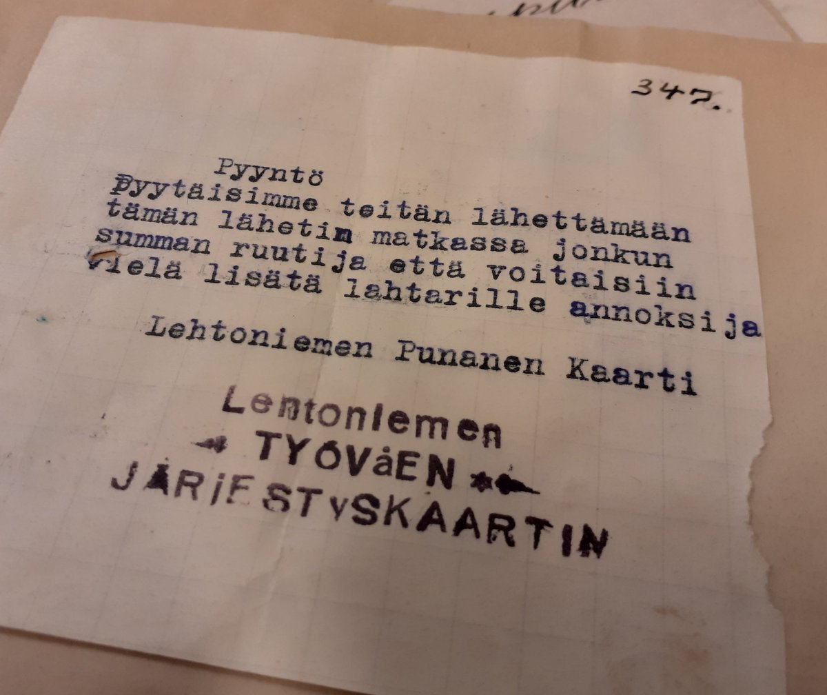 Punakaartilaisen pyyntö 1918.