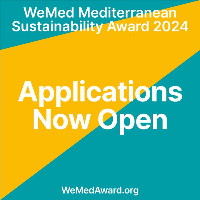 🏆Sustainable #BlueEconomy startup (< 10 years) in the #Mediterranean? Apply for the #WeMedAward 2024! Marketing support and tech assistance, incl travels to other Mediterranean countries. Connect, learn and discover new markets! Deadline: 19 May Info👉wemedaward.org