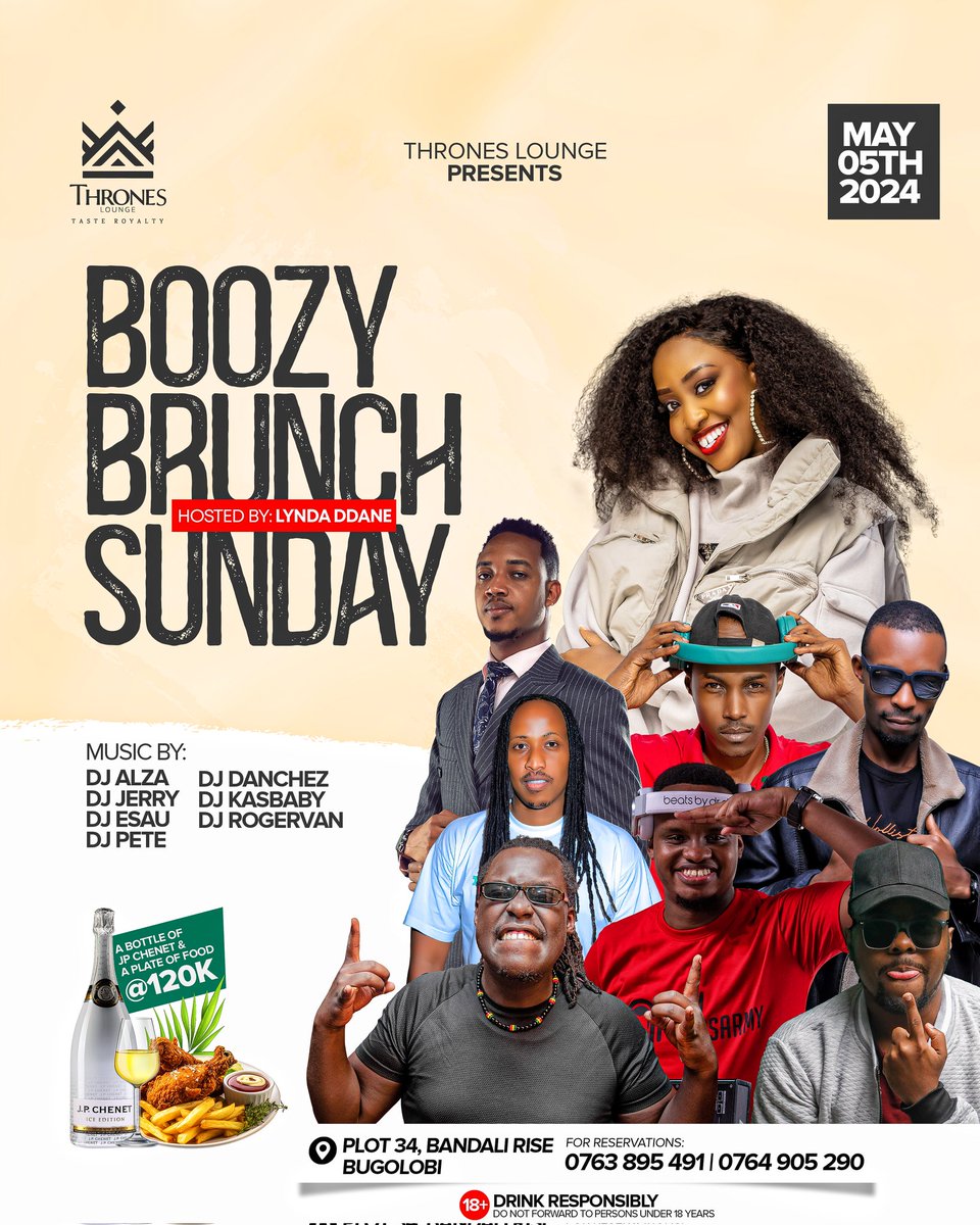 Sunday will be another party to remember #boozybrunch @throneskampala