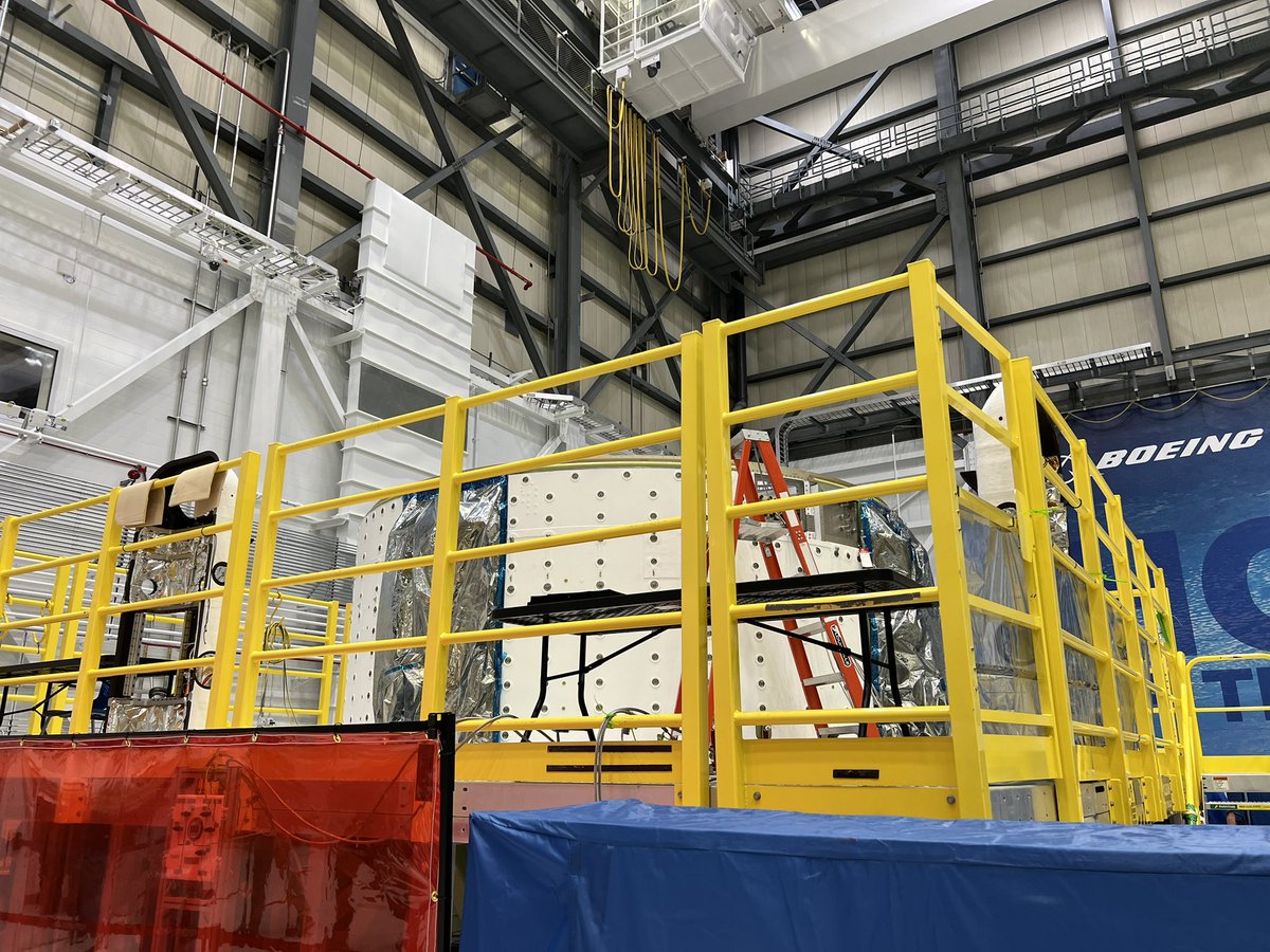 While we get ready for the Crew Flight Test, we're also working on #Starliner spacecraft for future missions. In our factory now: the Starliner-1 crew module that flew OFT-2, a new service module, and the Pad Abort Test vehicle. #NASASocial