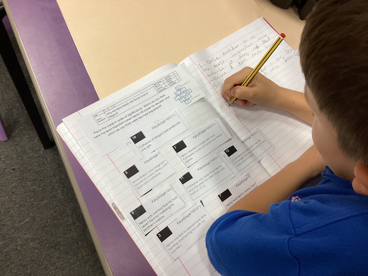 In History, we discussed if Henry VIII started his own church for the right reason. Love or religion? We reasoned with each other and created our own diamond 9s. #owpshistory