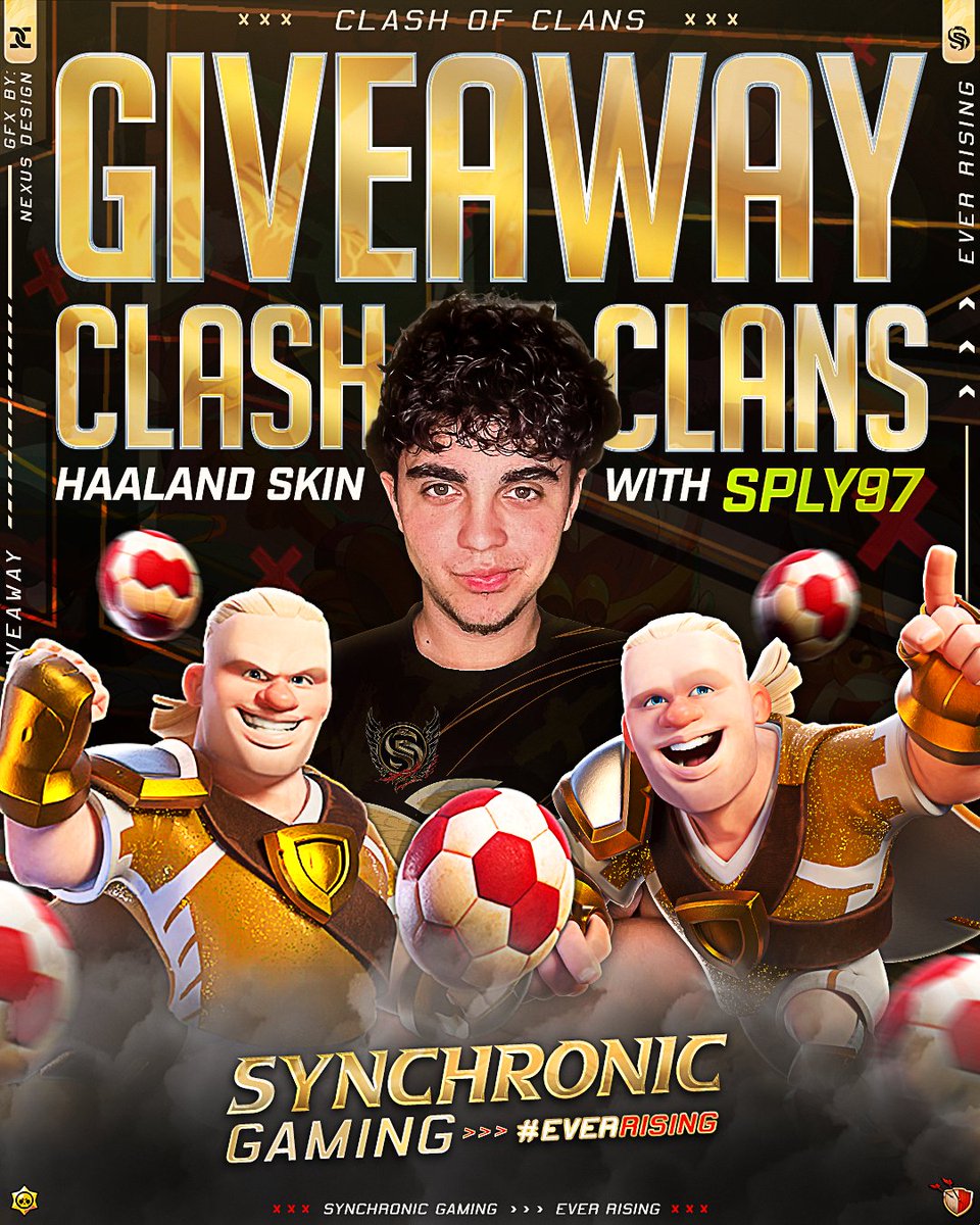 It's #Giveaway time again

With the arrival of the new Haaland skin and our new content creator sply97, we are giving away 1x Haaland skin

How to enter:
1️⃣ Follow @Synchroniic & @sply97
2️⃣ Like and Retweet

#Giveaways ends May 6th at 3 pm EDT

#ClashofClans | #ClashwithHaaland