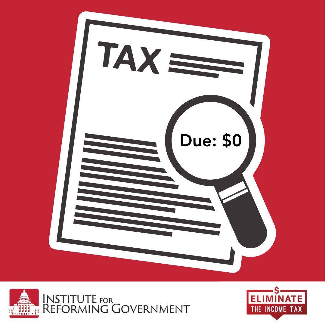 #FunFactFriday: If we work to eliminate the income tax in Wisconsin, your income tax bill becomes $0!