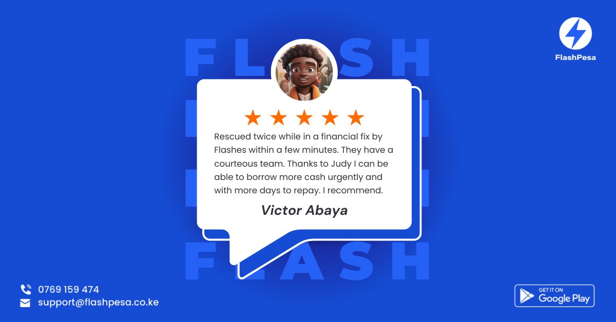 Thank you Victor #flashpesa #loansolutions #customertestimonial