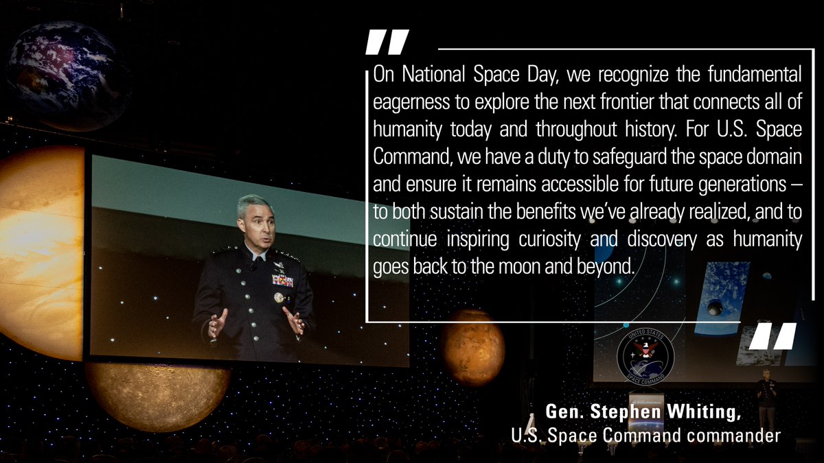 At #USSPACECOM, we're committed to protecting and sustaining the space domain for future generations. Happy National #SpaceDay!