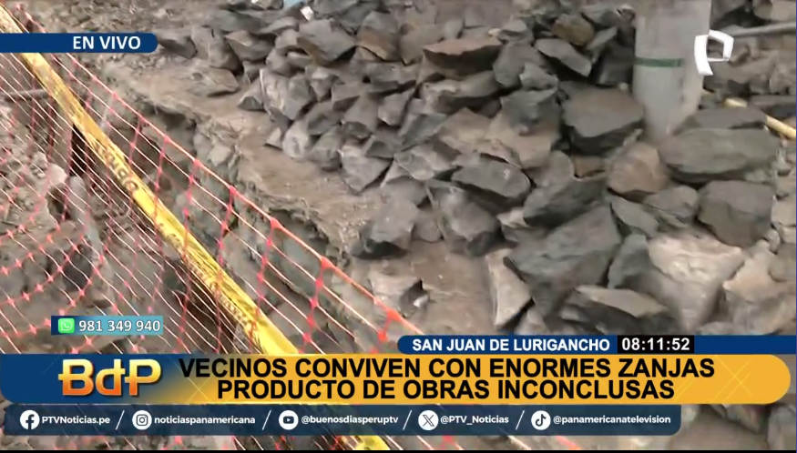 PanamericanaTV's tweet image. #BDP #EnVivo | OBRAS INCONCLUSAS. Vecinos deben convivir entre enormes zanjas por obras paralizadas de #Sedapal
Míranos EN VIVO ► ptv.pe/vivo 
#PanamericanaTelevisión #SJL