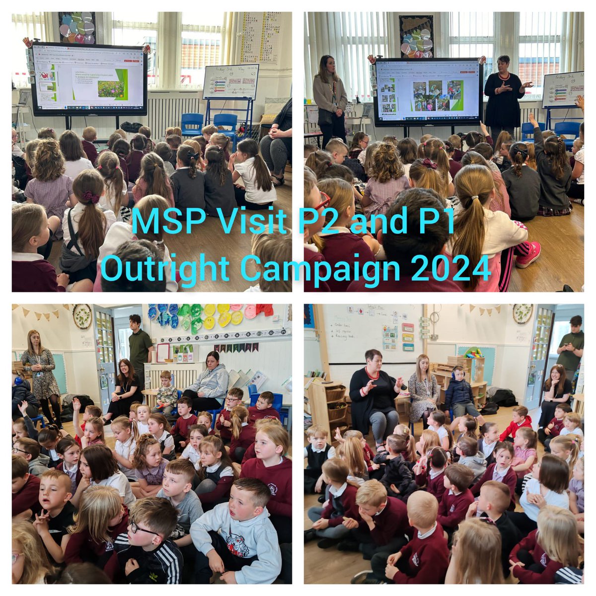 *Our voices matter* P1 and P2 were visited by our local MSP @Elenawhitham today.  #pupilvoice #campaigning #UNICEF #outright #article12:righttobeheard #annbankps #UNCRC #MSPElenawhitham Thanks for visiting us today.