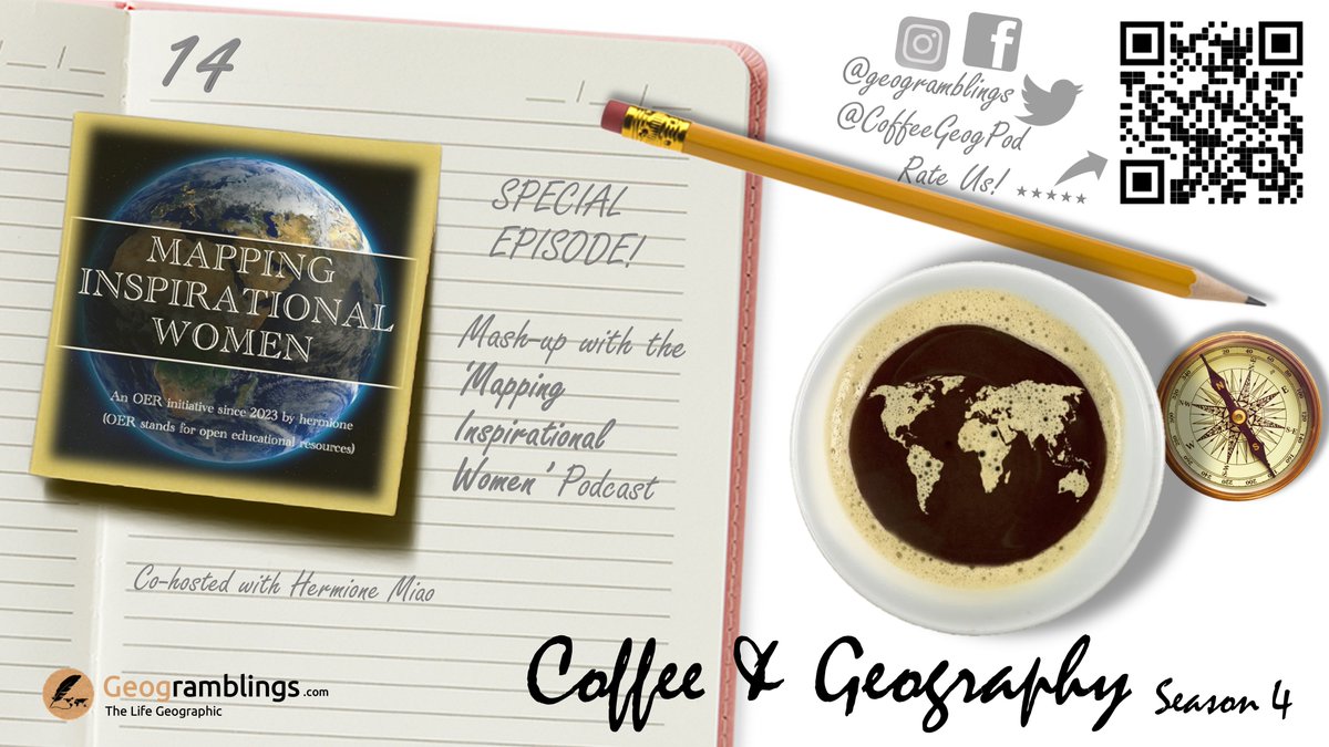 🆕☕️🌍🎙️Kit Marie is joined by @hermionemiao, for a special mash-up between @CoffeeGeogPod and 'Mapping Inspirational Women' @GeogEdu4! You can *watch* this discussion between Hermione and Kit Marie over on YouTube! youtube.com/watch?v=xm9xVN… or head over to soundcloud.com/geogramblings/…
