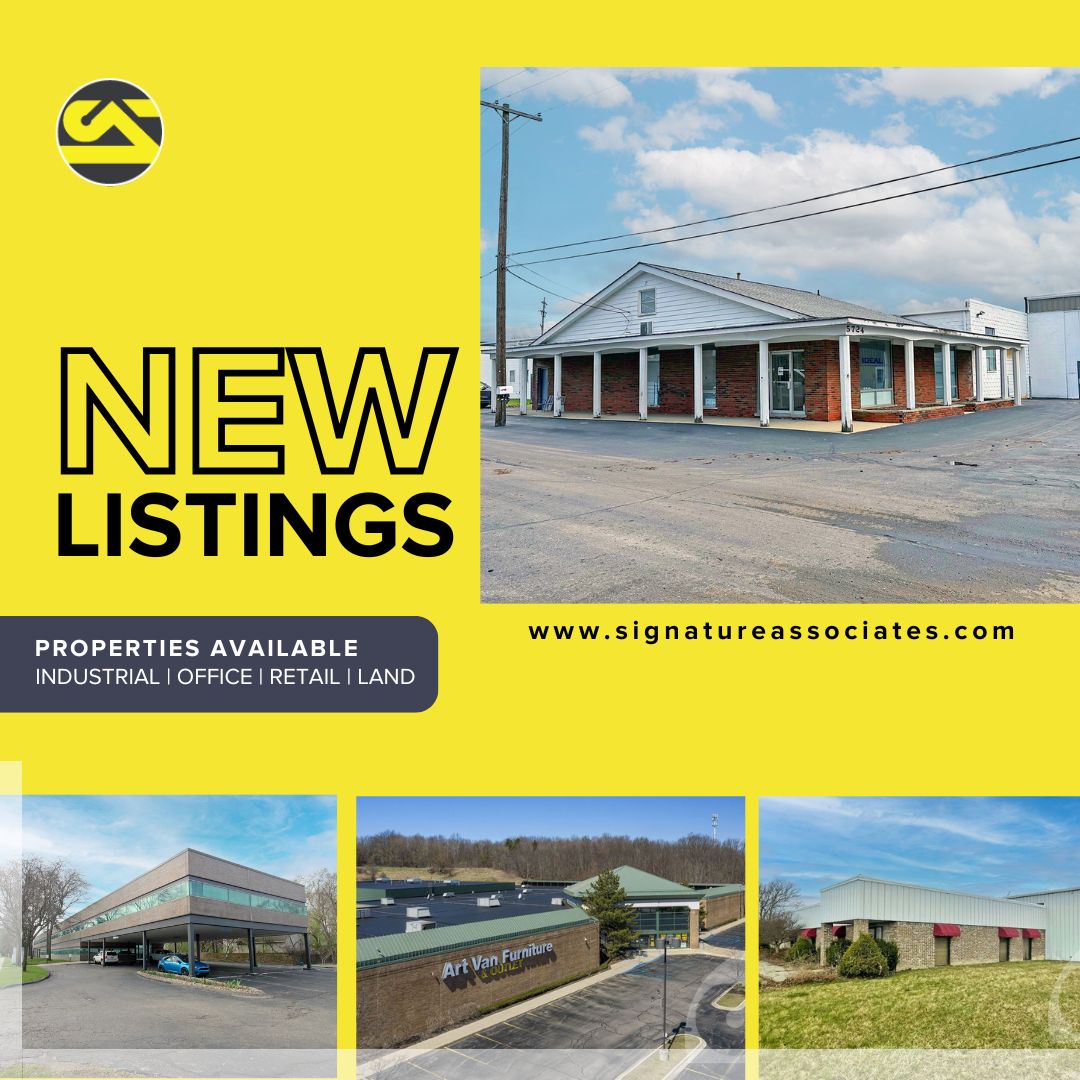 Check out our latest New Available Properties! bit.ly/3xVge79

#newlistings #CRE #signatureassociates #KnowSignatureKnowResults #theteam #industrialproperties #office #mixeduse #toledorealestate #toledoohio #detroitrealestate #detroit #metrodetroit #commercialproperties