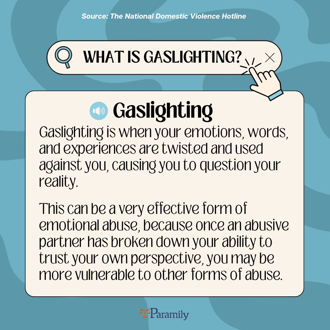 Emotional abuse can take many forms- gaslighting being one of them. It is a common tactic used by abusers to leave their victims questioning their reality ⠀ If you are being subjected to emotional, or any other form of abuse you can find support at: bit.ly/44sQKuj