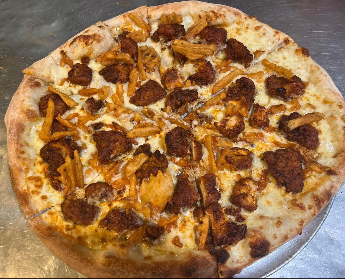 Thoughts on a chicken and waffle fry pizza?