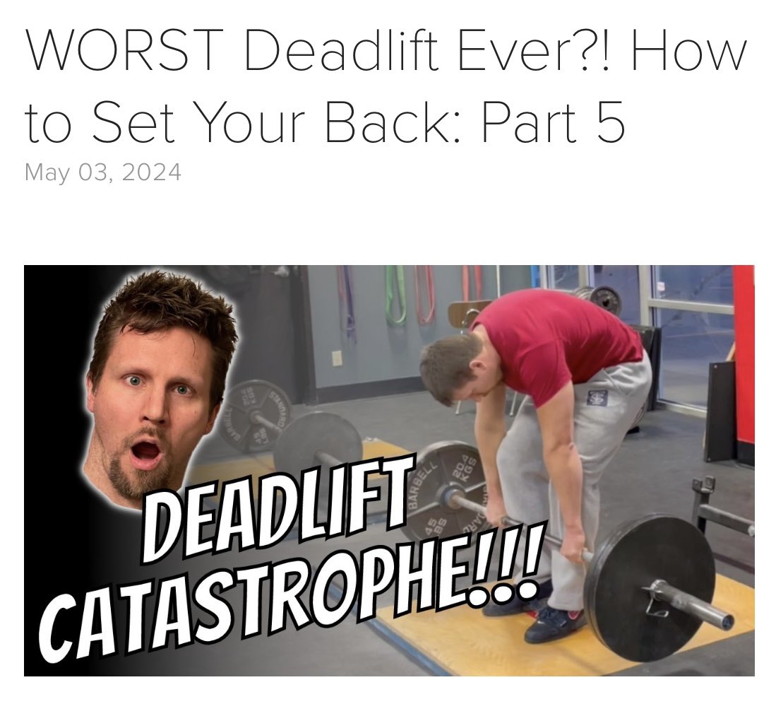 WORST Deadlift Ever?! How to Set Your Back: Part 5 | Friday’s article is up. @SS_strength Click here to read: testifysc.com/articles/how-t…