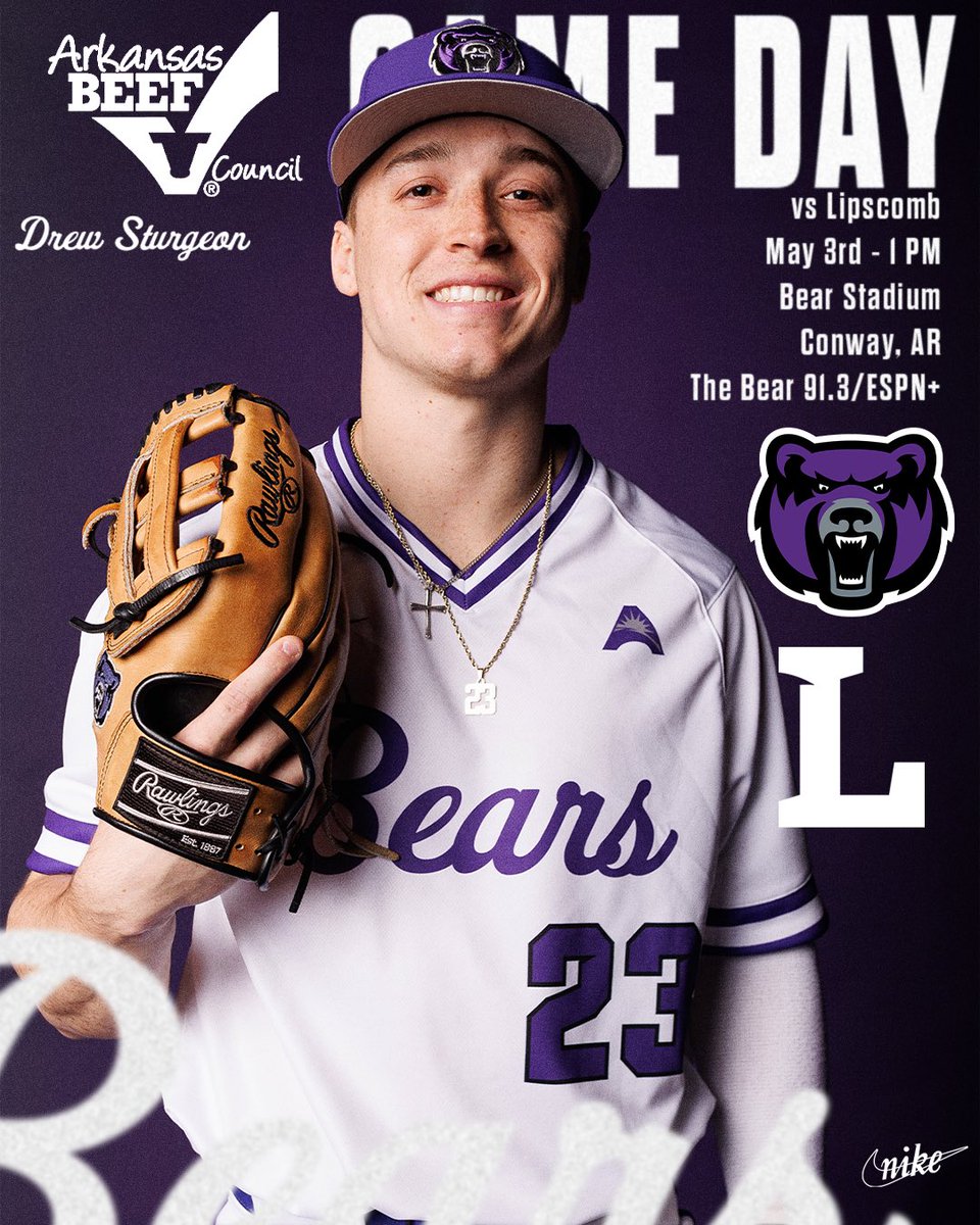 Wake up, it's GAME DAY at The Bear! An early start (due to graduation) for the UCA-Lipscomb series. First pitch is now at 1⃣ pm due to weather. #BearClawsUp x #FightFinishFaith 📻 tinyurl.com/mwye6ayc 📺tinyurl.com/4za7zn5s 📊tinyurl.com/3ssn8d6j