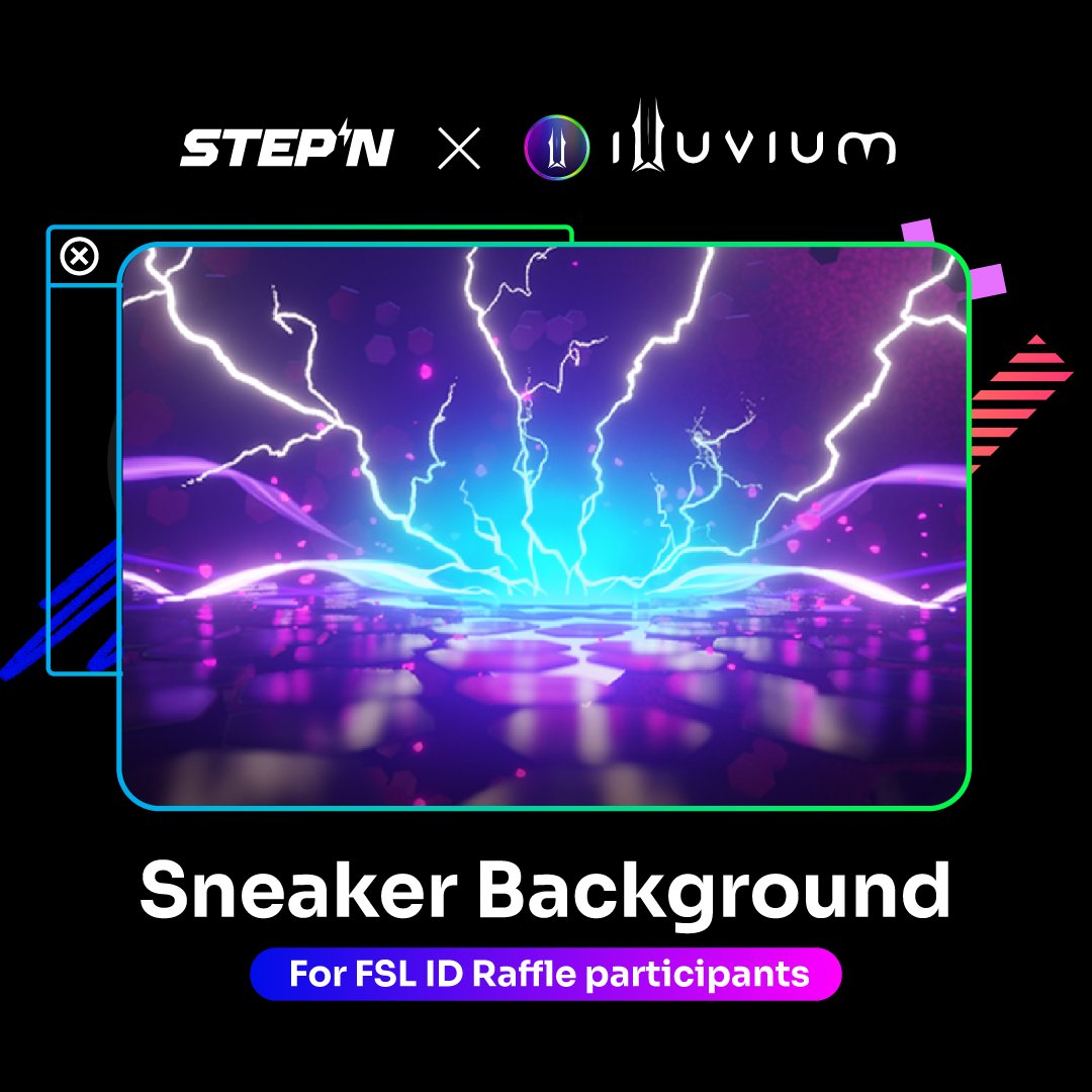 Illuvium Sneaker Background ⚡️ Announcing a special gift for everyone who enters the @Stepnofficial x @illuviumio Sneaker Raffle Mint on @mooarofficial marketplace 🦾 Eligibility Criteria: 🎟️ Purchase at least 1 ticket during the Raffle Mint ❣️ Have your FSL ID account linked…