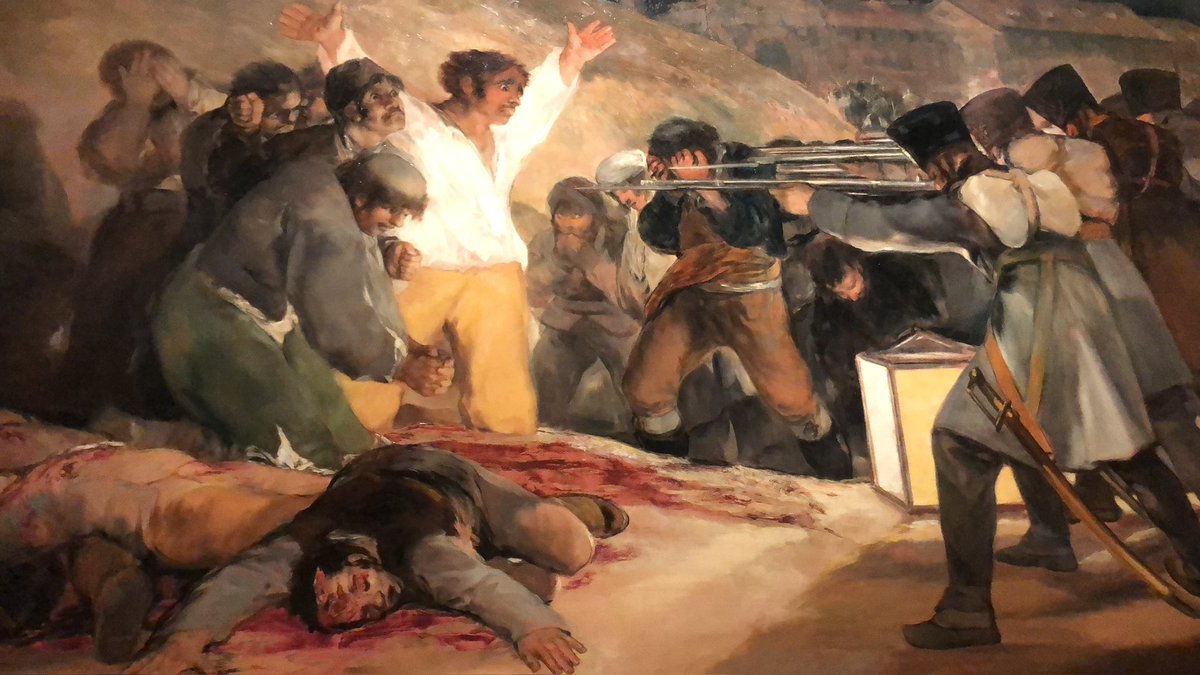 me dan igual las normas del museo del prado con las fotos, esta foto que saqué de los fusilamiento de goya es top