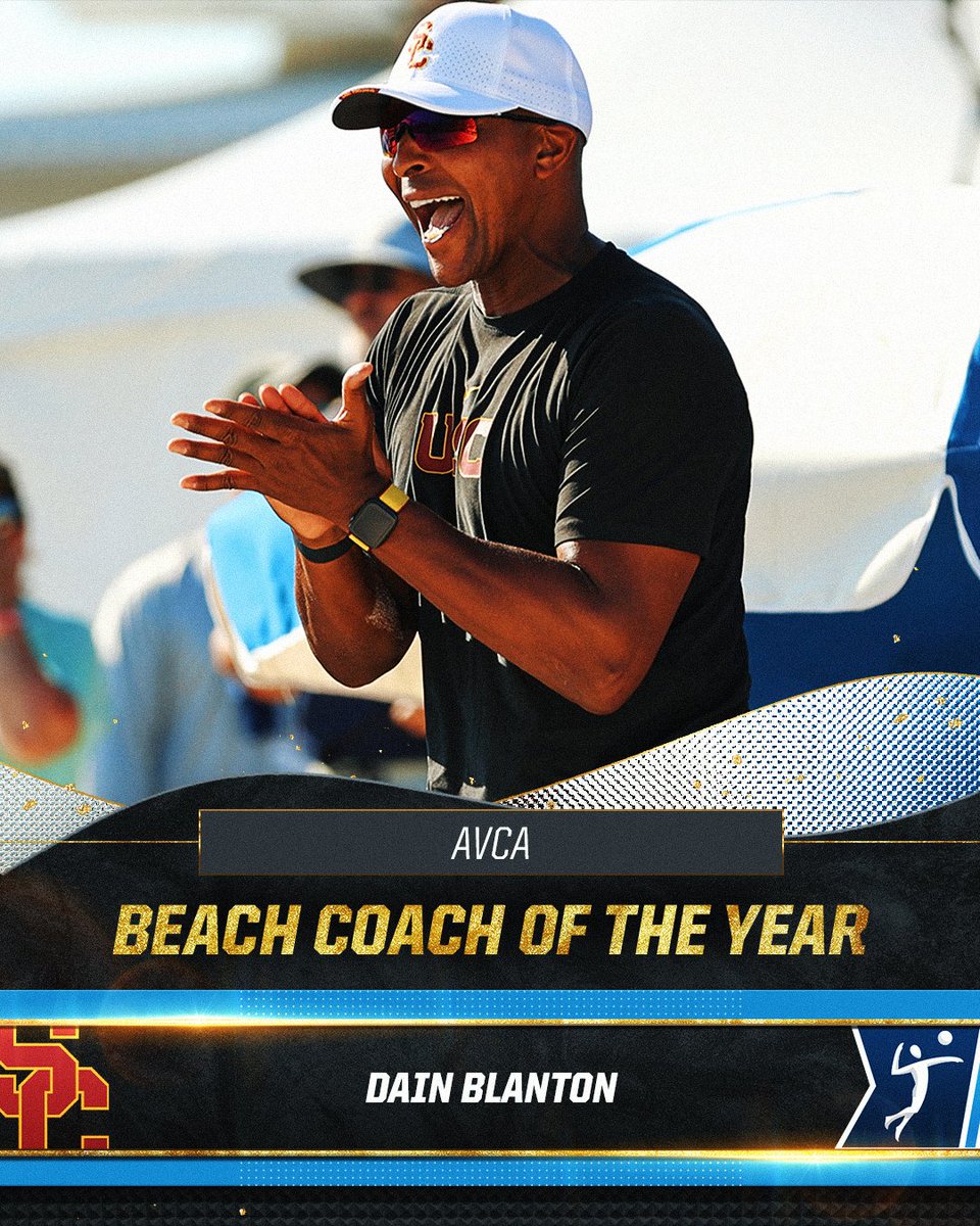 Congratulations to @USCBeach head coach @DainBlanton on being named the 2024 @AVCAVolleyball Beach Coach of the Year! 👏 #NCAABeachVB