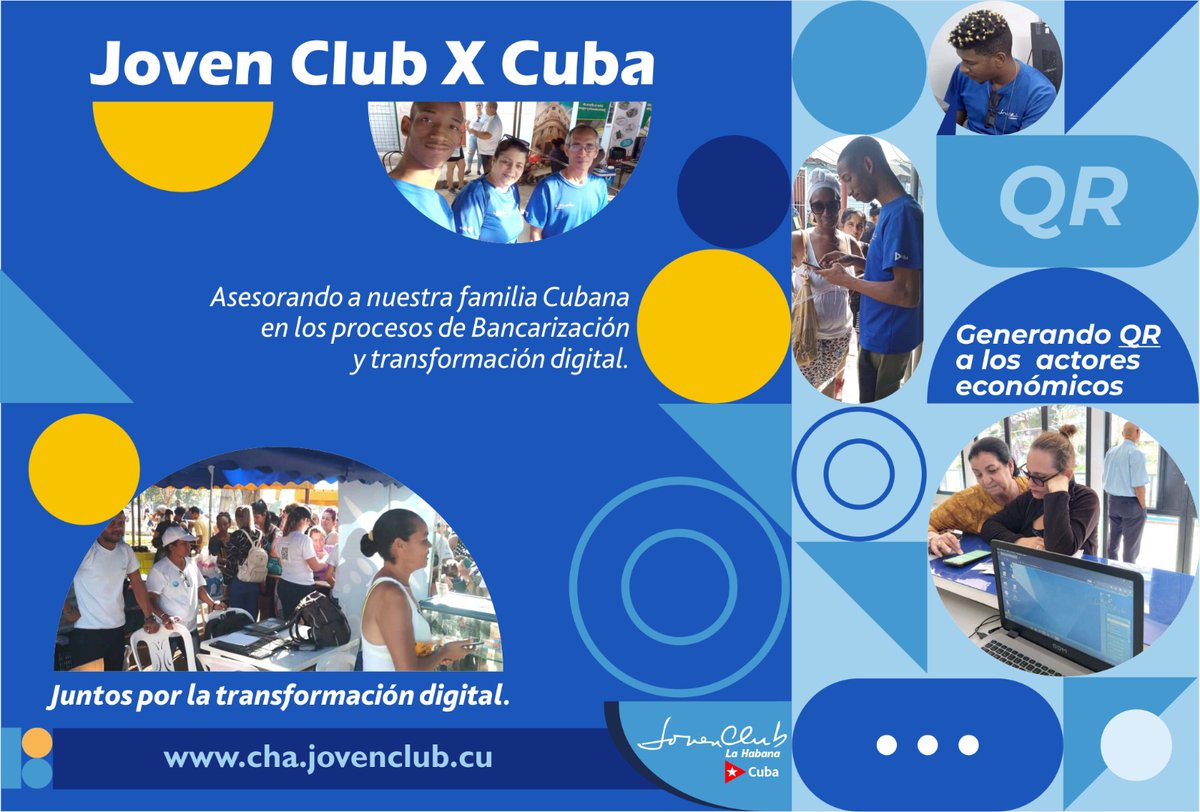 Campaña #JovenClubXCuba
Procesos de Bancarización y transformación digital.
Uso de Pasarelas de Pago.
#JovenClubInformatiza
#LaHabanaDeTodos