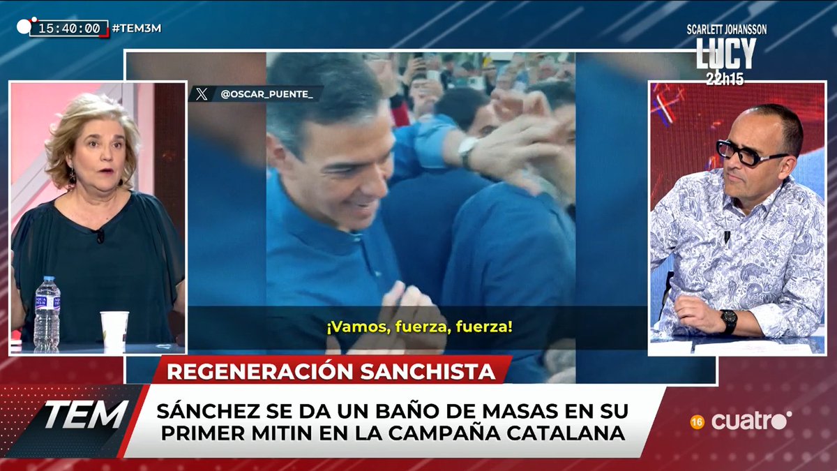 Sánchez se da un baño de masas en su primer mitin en la campaña catalana cuatro.com/en-directo/ #TEM3M
