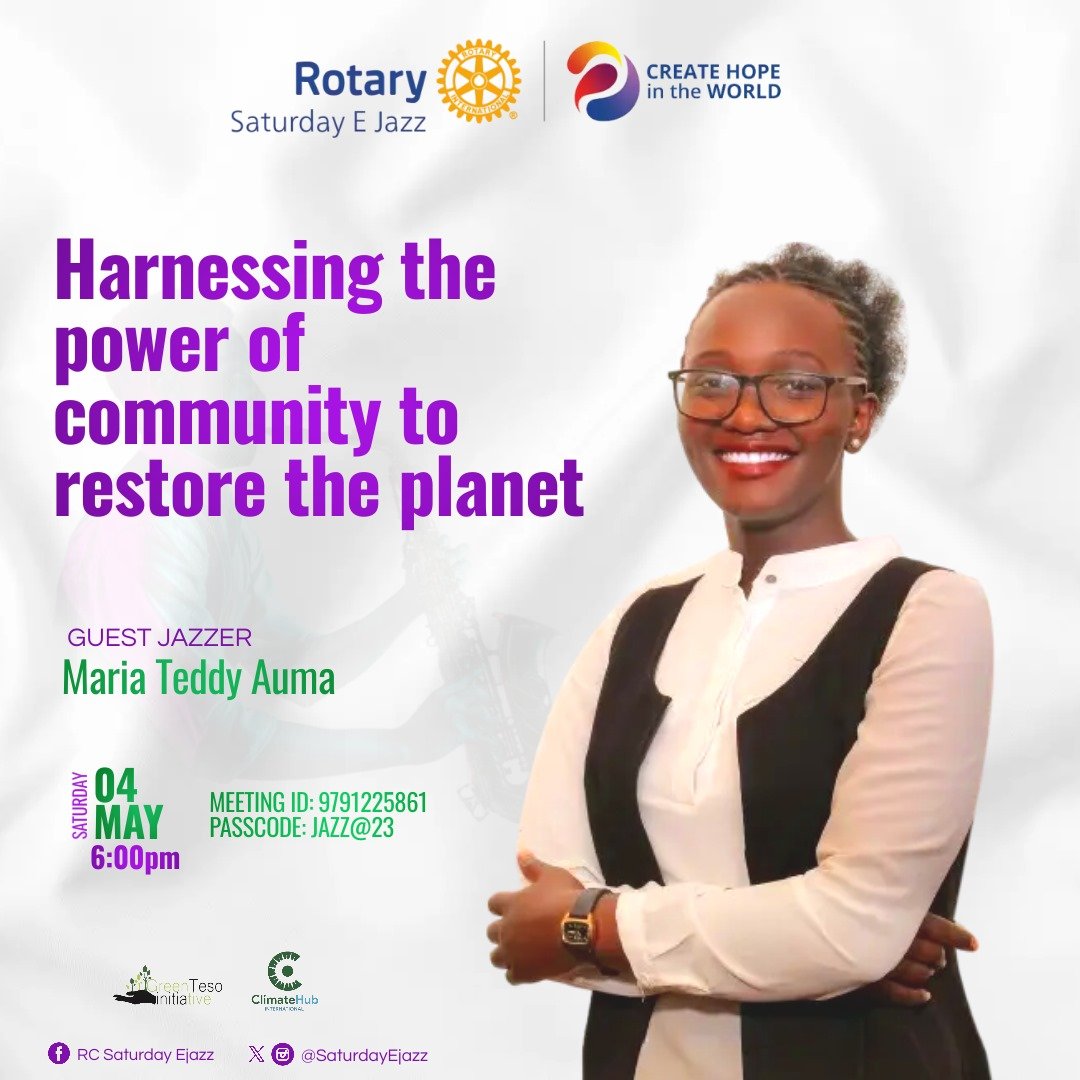 Tomorrow, @tree_adoptionug will be represented by its Programs Officer at the Rotary of Saturday E Jazz fellowship and she'll be discussing ways in which the power of the community can be harnessed to restore the planet. Create time and join the conversation. #ClimateActionNow