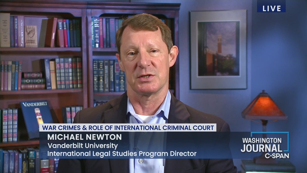 LIVE Now: Vanderbilt University law professor and war crimes expert Michael Newton discusses the process of prosecuting war crimes in the International Criminal Court, in the context of both the Israel-Hamas war and Russia's invasion of Ukraine. Join the discussion:…