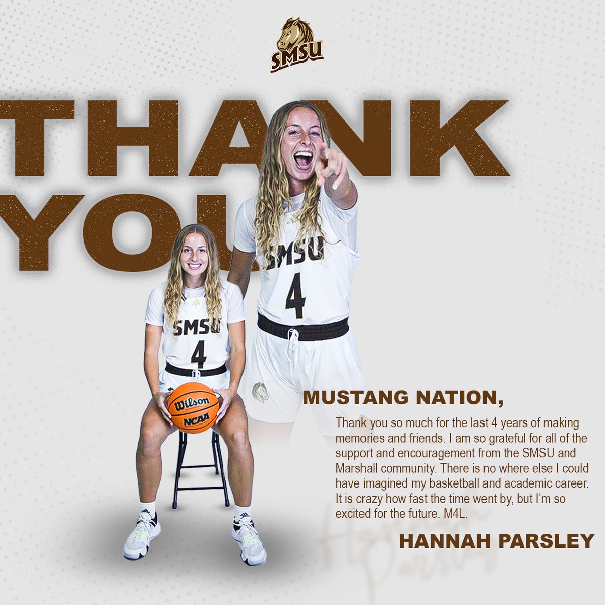 Grit and toughness, but always with a smile🤎🫶🏼 Thank you for being a Mustang, Hannah! #M4L🐴