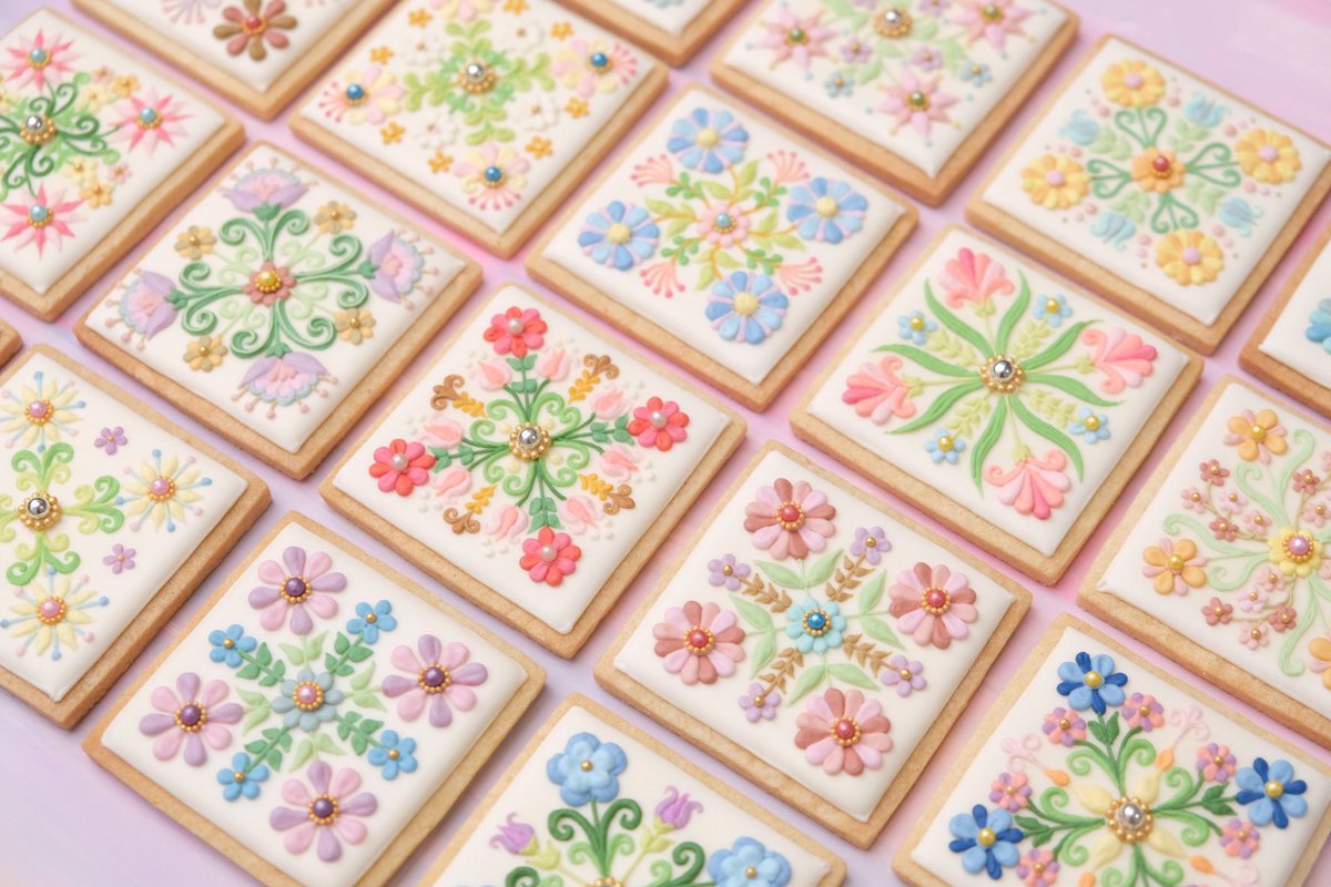 Flower tile biscuits collection 🌷