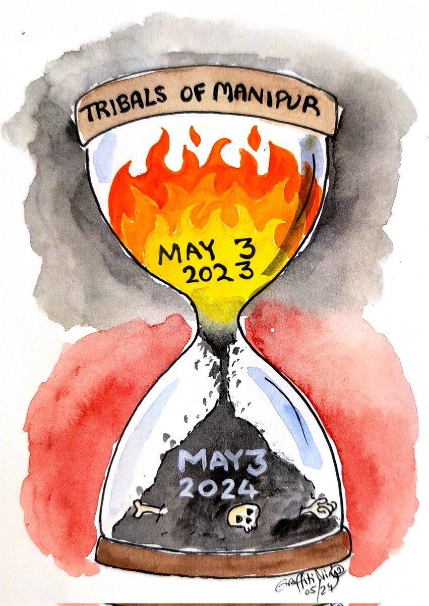 Though the flames may have dwindled, the ashes will remain forever. Remembering the 3rd of May, 2023. #ManipurViolence #SeparateAdministration