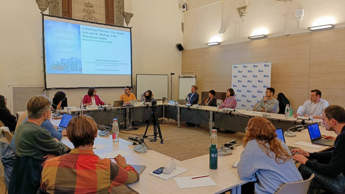 📕 Today's #MWP Book Roundtable featured Areej Sabbagh-Khoury @HebrewU. The event gathered members of the EUI academic community for a discussion on the insights of her book ‘Colonizing Palestine’.