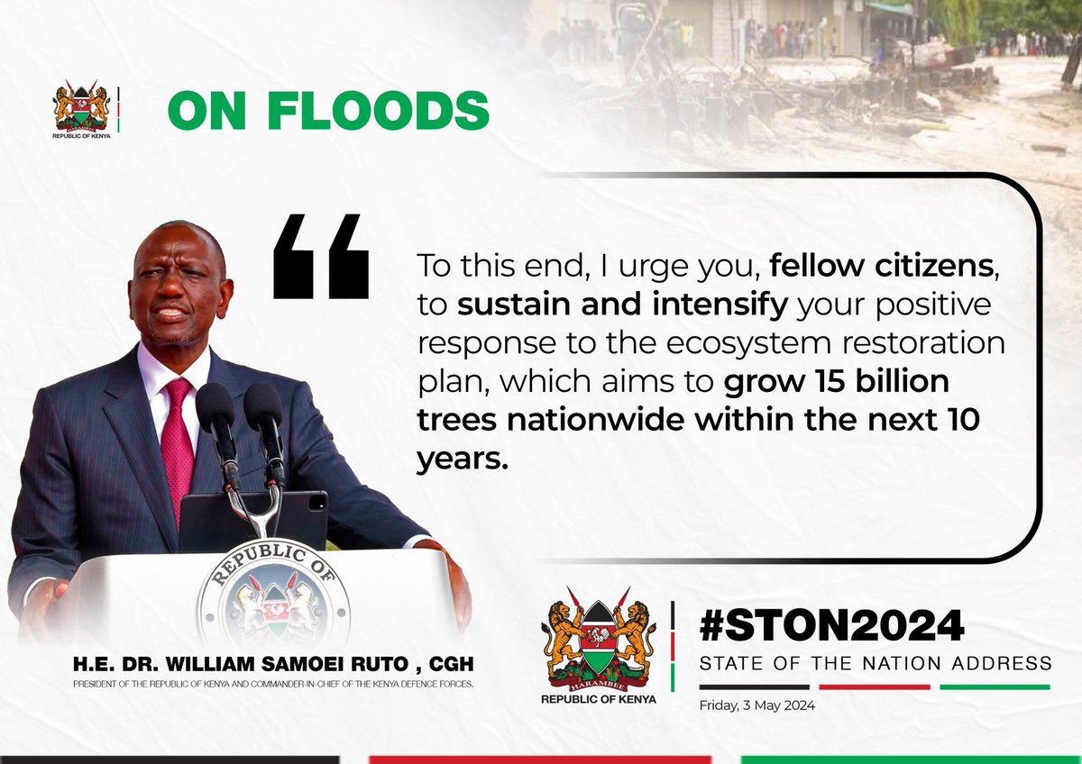 The ecosystem should be controlled by growing trees 
#StateOfTheNation

Presidential Directives