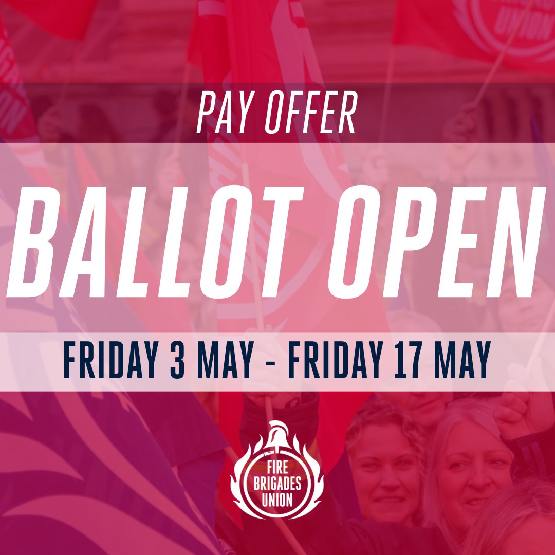 The ballot on the pay offer is now open. ✉️Check your email and post for your ballot paper ✅Vote ACCEPT 📨Return your ballot paper ASAP 1⃣Only vote ONCE