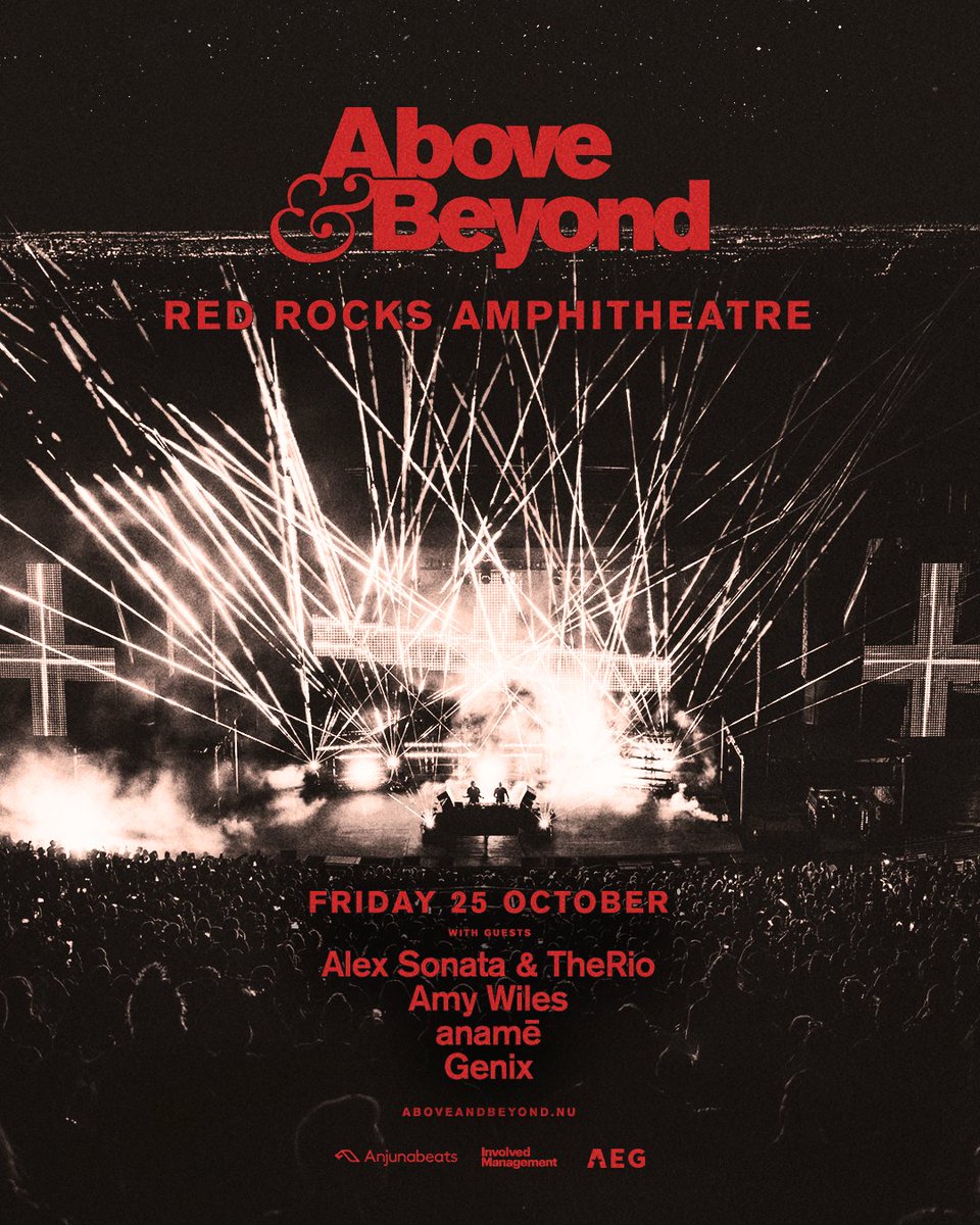 Anjunafamily, thank you for your incredible response to our Red Rocks pre-sale ❤️ General sale tickets are available now: aboveandbeyond.ffm.to/red-rocks.OTW We'll be joined by @sonata_therio, @amywilesmusic, @anamemusic and @GenixDJ.