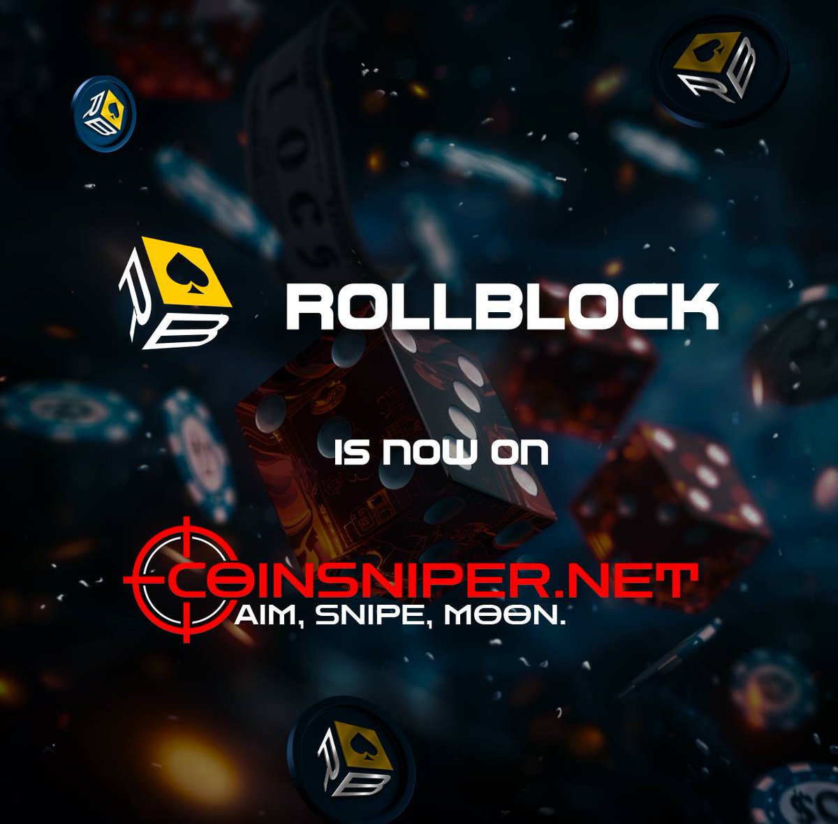 🎯 Attention all you sharp-shooters and high-rollers out there! Rollblock is taking aim at the competition and hitting the bullseye with our latest move - we're now on @coinsniper_net ! 🎉