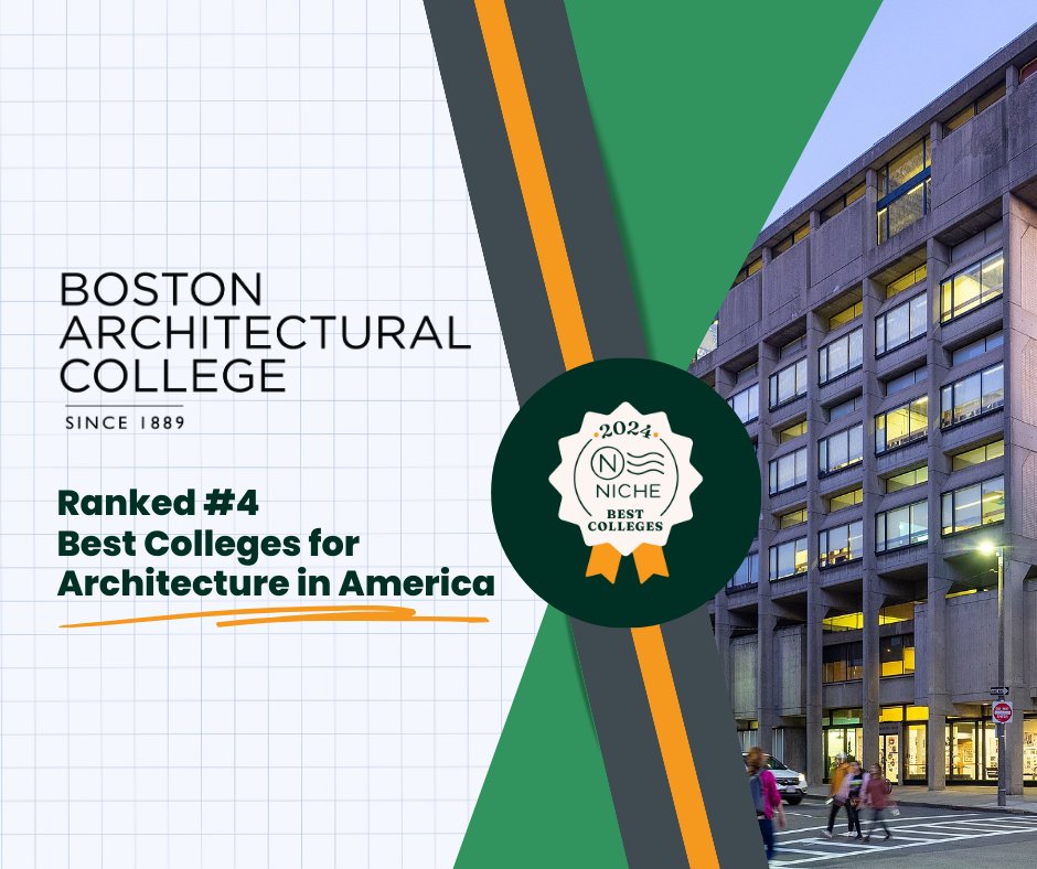 The BAC proudly ranks 4th in the nation for Architecture according to the esteemed 2024 Niche College Rankings. This recognition reflects the BAC's enduring commitment to excellence in architectural education, supported by our dedicated faculty and staff. hubs.la/Q02w0F5n0