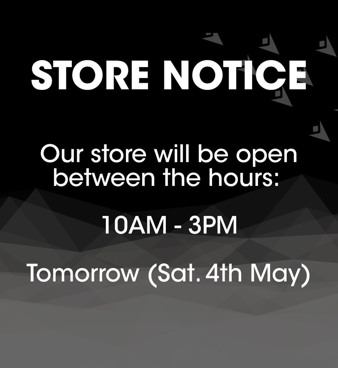 Store notice: Opening hours for Saturday 4th May. @SUFCRootsHall