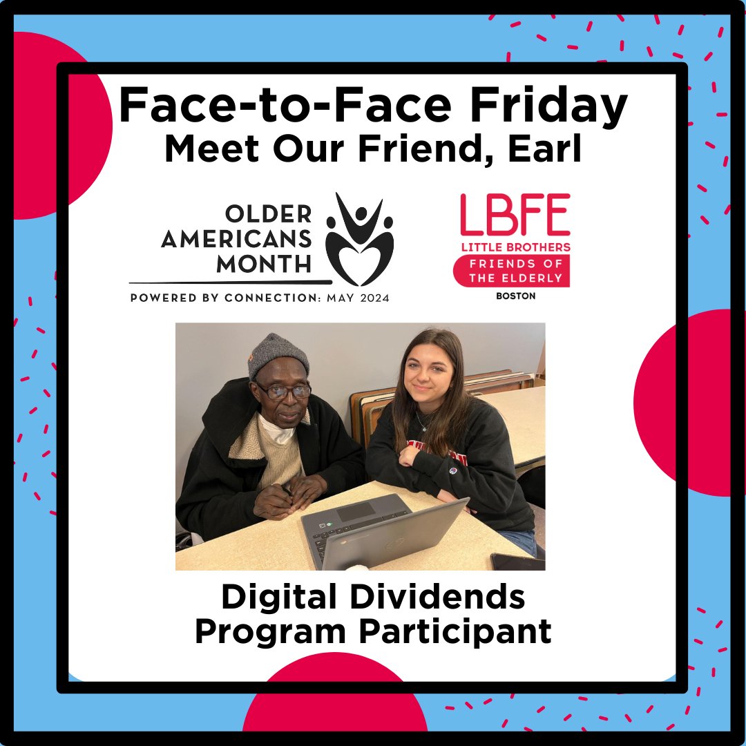 Meet Earl who comes to our #DigitalDividends classes. We spent time learning how to use this new device- downloading different apps (esp. for Celtics & Lakers scores!), viewing bus schedules & communicating w/family who live all over the US. #oam24 #digitalequity #digitalliteracy