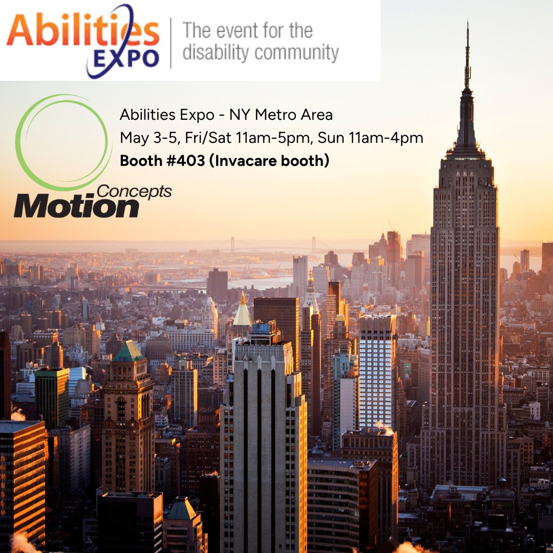 New York / New Jersey area - - - Come visit us at the Abilities Expo In Edison, New Jersey!  Motion Concepts is located in the Invacare booth 403.  We hope to see you this weekend! @abilitiesexpo