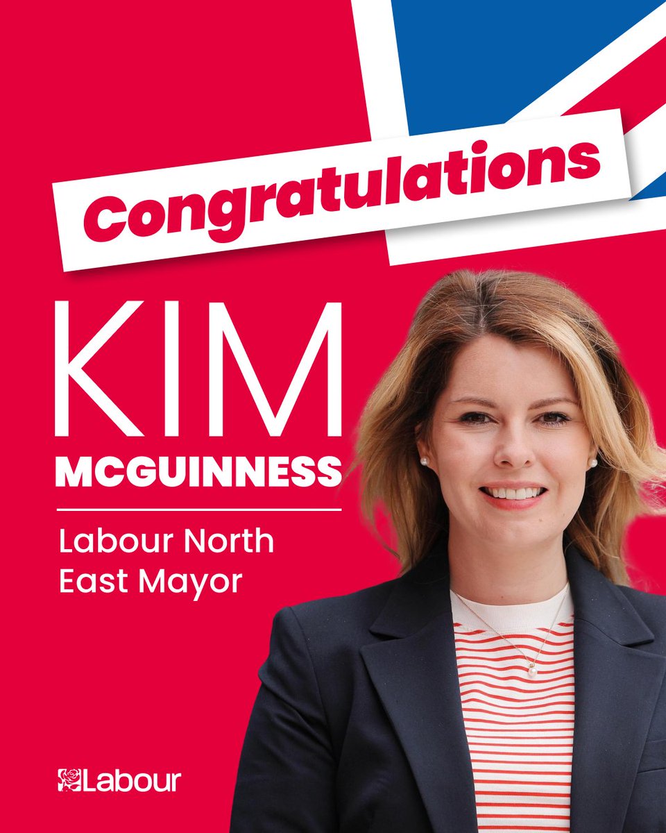 Congrats @KiMcGuinness Right from the get go Kim has committed to tackling problems right across the North East and has shown the positive vision our region deserves. I look forward to working with her to deliver for the whole of the north east!