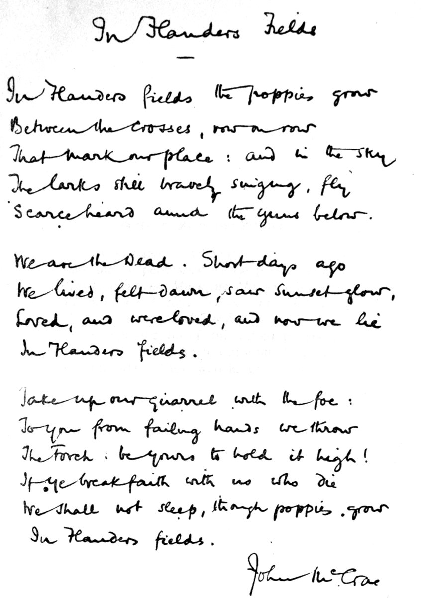 'In Flanders Fields,' was written by Canadian Lieutenant Colonel John McCrae on May 3, 1915. As we reflect on the impact of war and the sacrifices made by so many, let us remember the words and the enduring symbolism of In Flanders Fields.