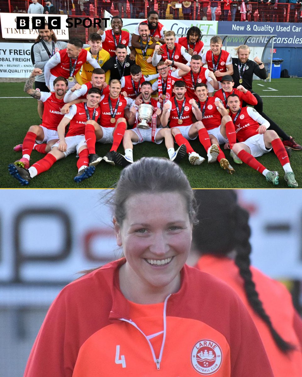 'It is exciting for the club and we have real potential' 💬

Larne's Aimee Nellins says the women's team want to replicate the journey and success of the men's team ⚽️

📷 - @larnefc 

#BBCFootball