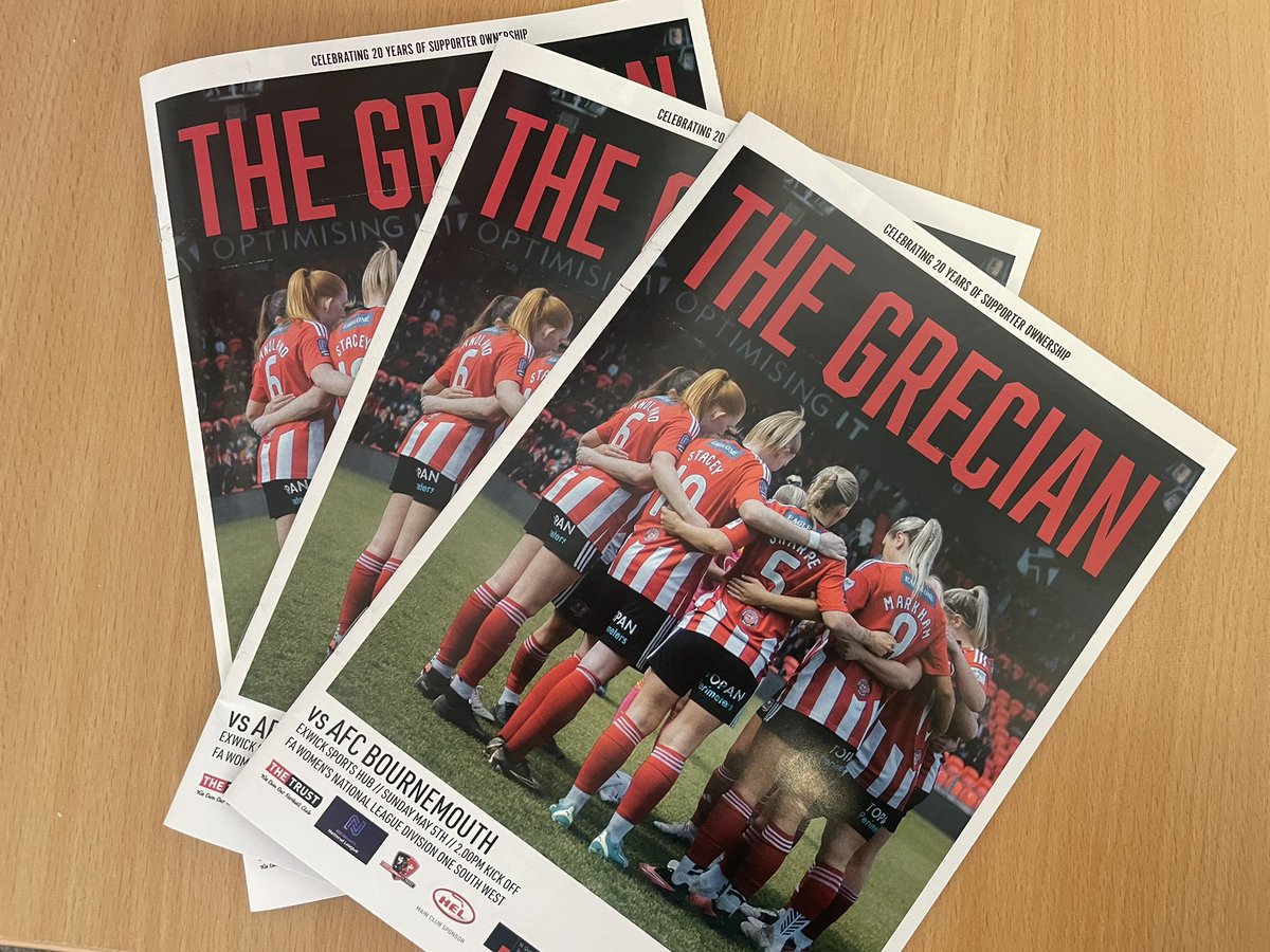 📚 A special edition of The Grecian is available at Sunday’s game ➡️ Pick up your copy for only £2 #ECFC