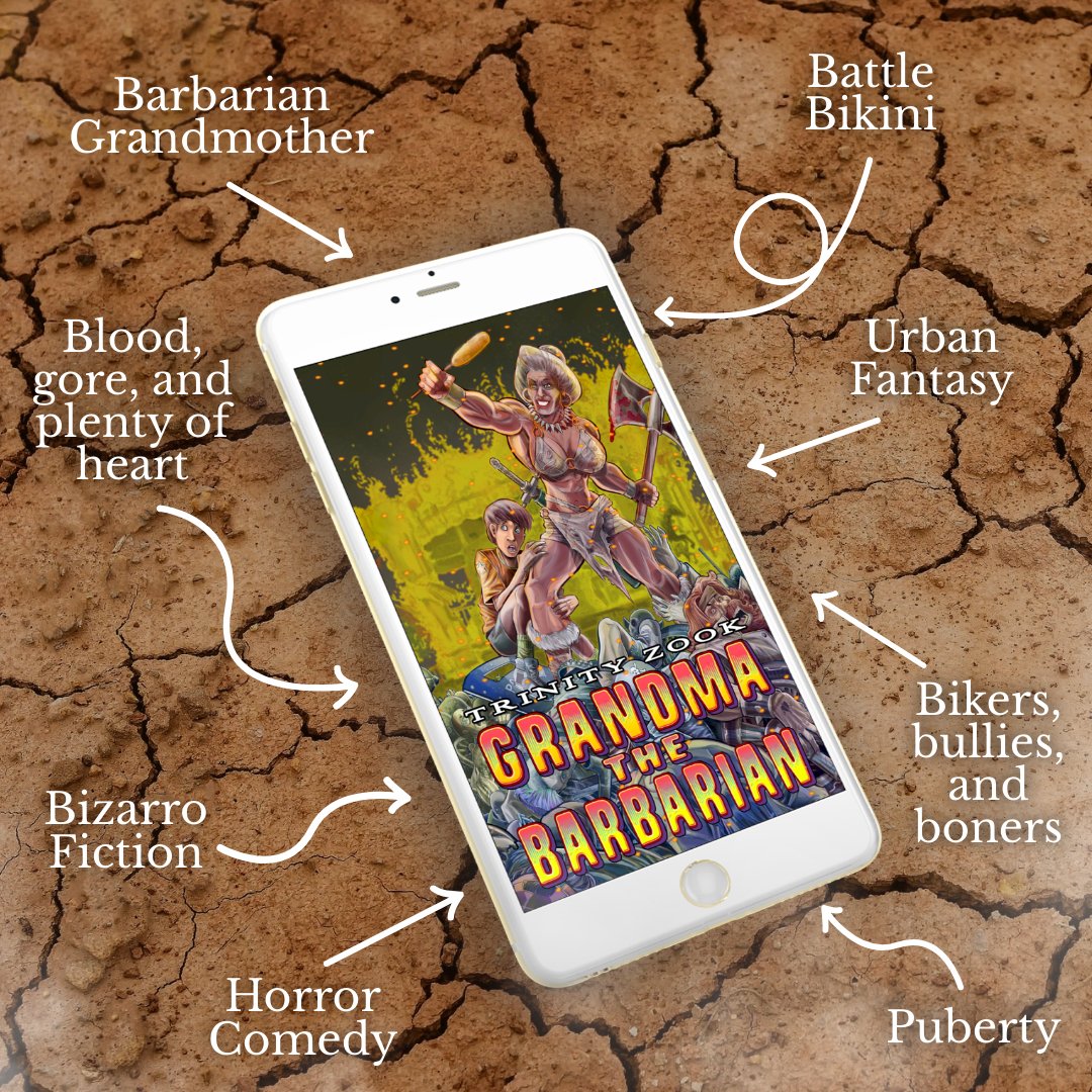 Can Chuck survive a visit from his 10-foot-tall, bikini-clad, battle axe-wielding barbarian grandma without getting killed? Read GRANDMA THE BARBARIAN to find out! 🪓👵

Grandma the Barbarian - a.co/d/4PmV7lj

#bizarrofiction #horrorcomedy #urbanfantasy #awardwinning