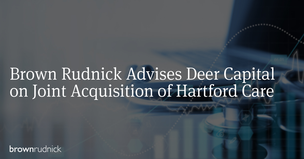 A Brown Rudnick deal team, led by partner Tuvi Keinan, advised Deer Capital on its £100 million #acquisition and structured an enhanced credit wrapped long income financing of U.K. residential health care provider Hartford Care. The team also includes partners Tom Braiden,…