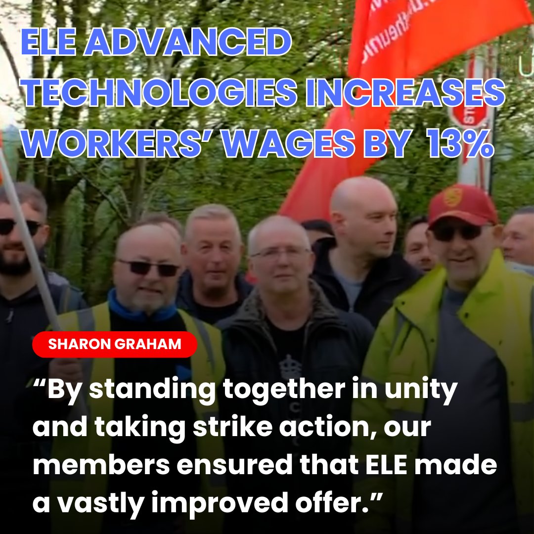 🔥UNITE WIN🔥 By standing together in unity and taking strike action, our members ensured that ELE made a vastly improved offer. This deal demonstrates that @unitetheunion's laser like focus on #JobsPayConditions is delivering for its members. ➡️ unitetheunion.org/news-events/ne…