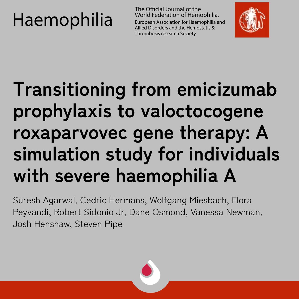 📰Transitioning from #emicizumab to valoctocogene roxaparvovec #genetherapy just got safer and more efficient! 💉🔬 Published pharmacokinetic simulations have revealed promising insights. Read the full article on the @haemophilia_jnl  🔗 onlinelibrary.wiley.com/doi/full/10.11…