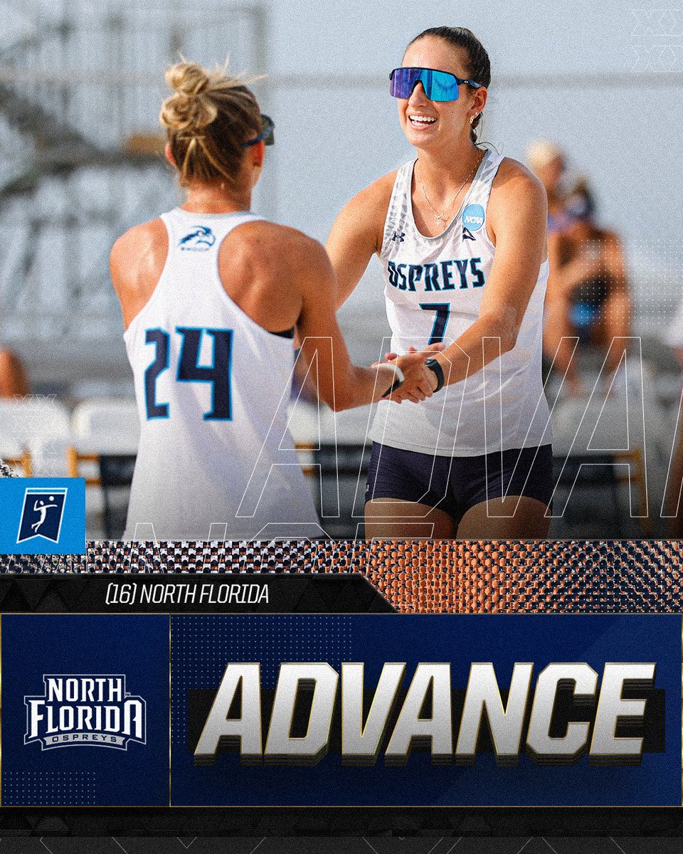 North Florida are the first winners of the day! (16) @OspreyBVB defeats (17) Chattanooga, 3-0, in the Opening Round to advance to face (1) USC this afternoon. #NCAABeachVB