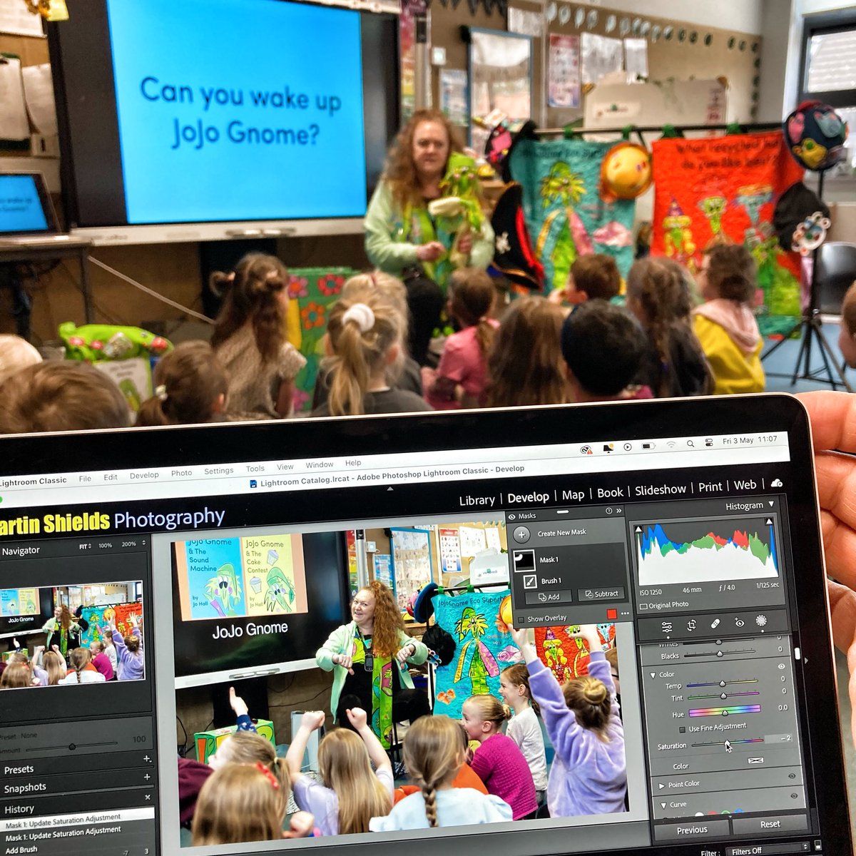 Lots of JoJo Gnome story fun at @StColumbasRCPS today with Primary 1 &1/2. Look out for their recycling film next week. Thanks to @MartinShields1 for the photo.