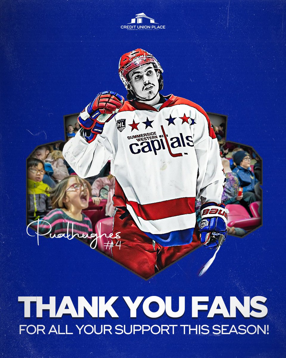 THANK YOU, SUMMERSIDE! 🫶 Another great season comes to an end. Huge thank you to the 50,000+ fans that attended the Summerside Western Capitals games this season at #CreditUnionPlace, we can't wait to welcome you all back next year! #ItAllHappensHere | #CUPEvents