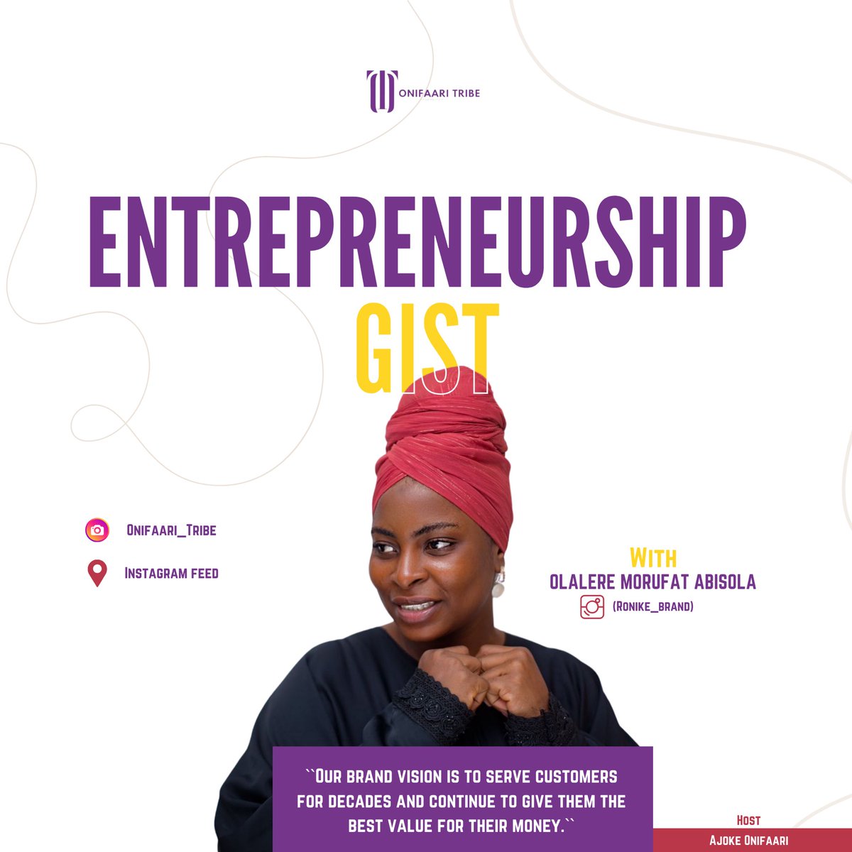 Welcome to another Friday where we do our Entrepreneurship Gist!

Today we have the honor to interview @Ronike_Brand of @onifaari_tribe 

Read about her entrepreneurial journey.