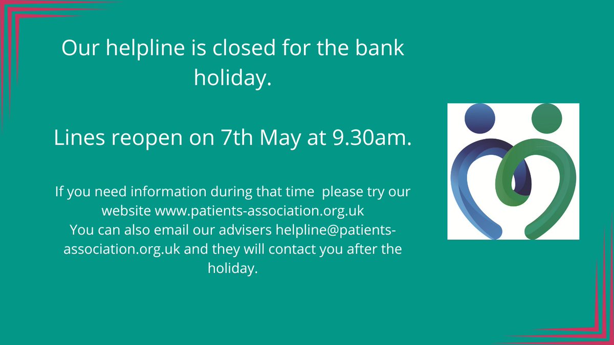 How helpline is now closed for the bank holiday weekend.