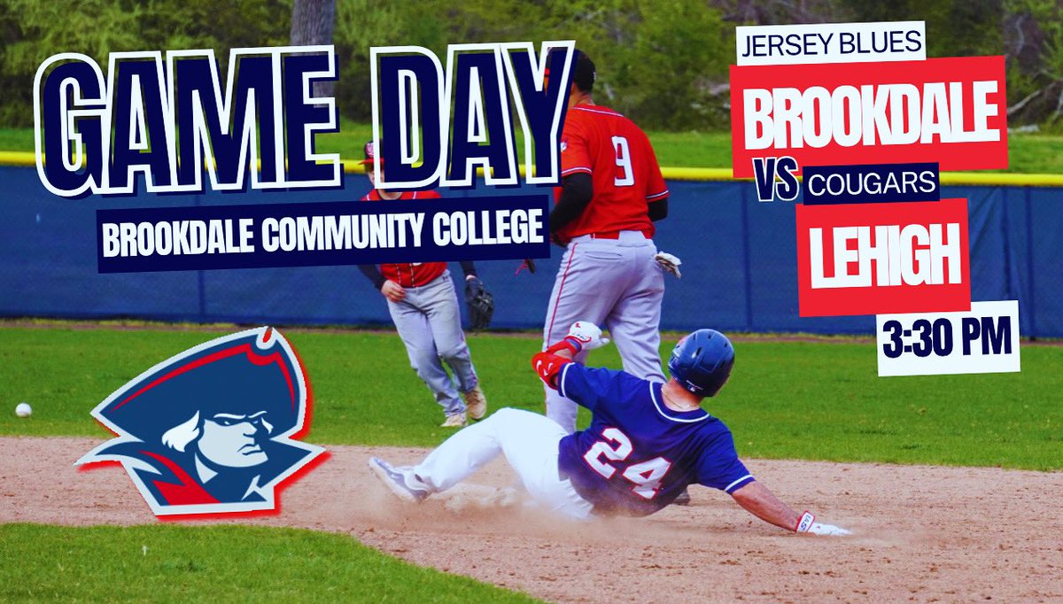 GAME DAY❗️ Jersey Blues baseball is back in action on their home field to take on the Cougars of Lehigh Carbon Community College… 🆚Lehigh Carbon ⌚️3:30 PM 📍Lincroft, NJ 🎥BROOKDALETV